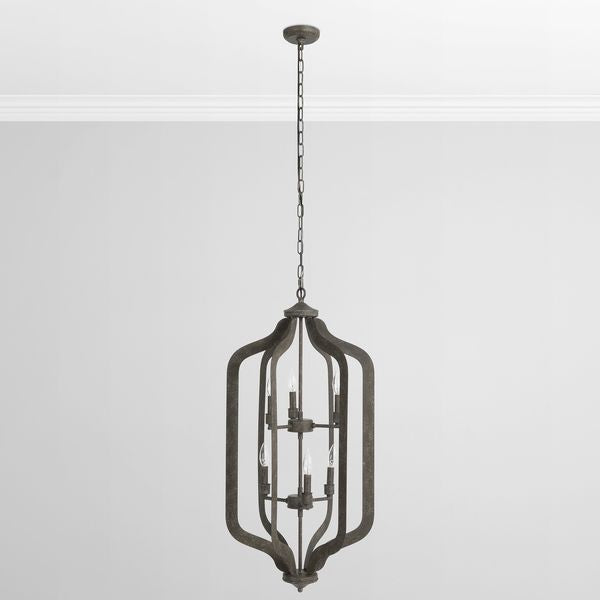 Okragla lampa wiszaca Joel, jasny szary