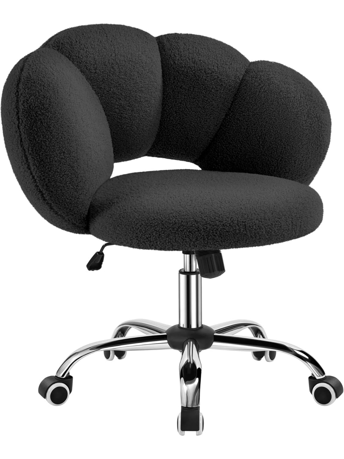 Ergonomiczne krzeslo biurowe z regulacja wysokosci, tapicerowane siedzisko, nosnosc 136 kg, czarne